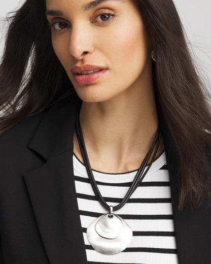 Chico's Best Price - Silver Pendant On Cord Silver
