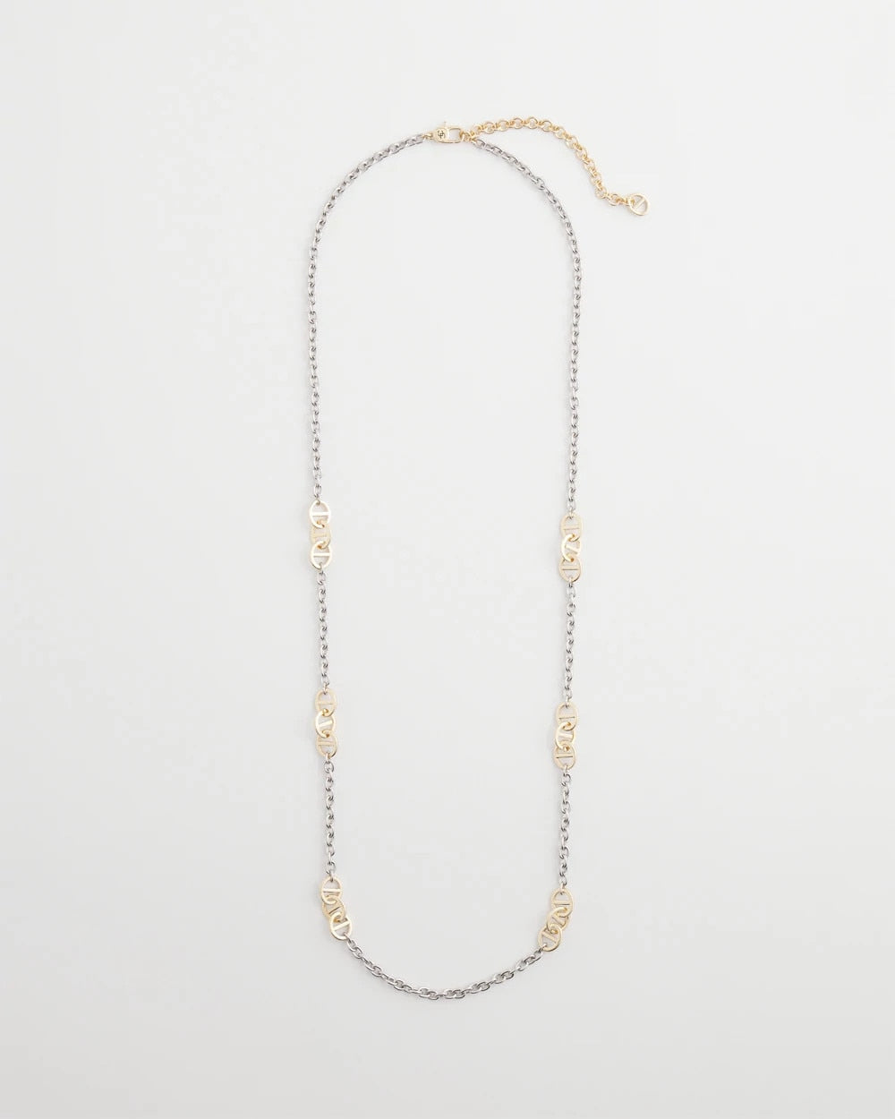 Chico's Essential - Mixed Metal Link Long Necklace Mixed Metals