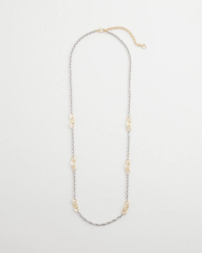 Chico's Essential - Mixed Metal Link Long Necklace Mixed Metals