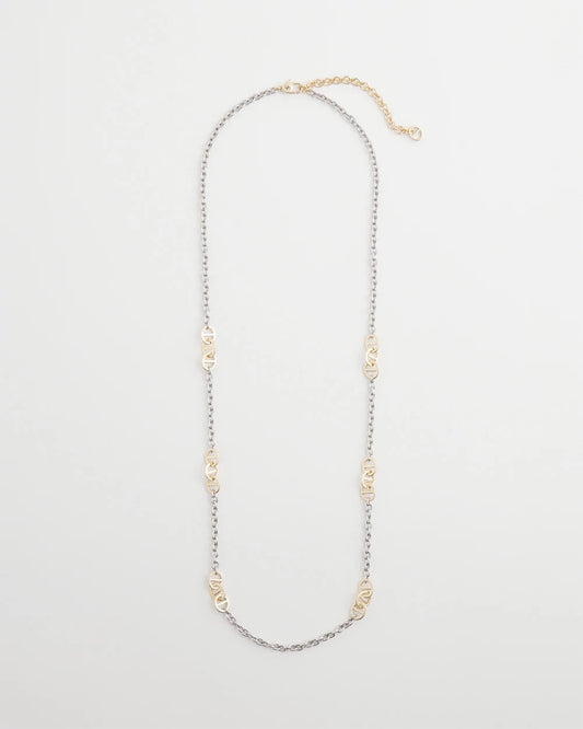 Chico's Essential - Mixed Metal Link Long Necklace Mixed Metals