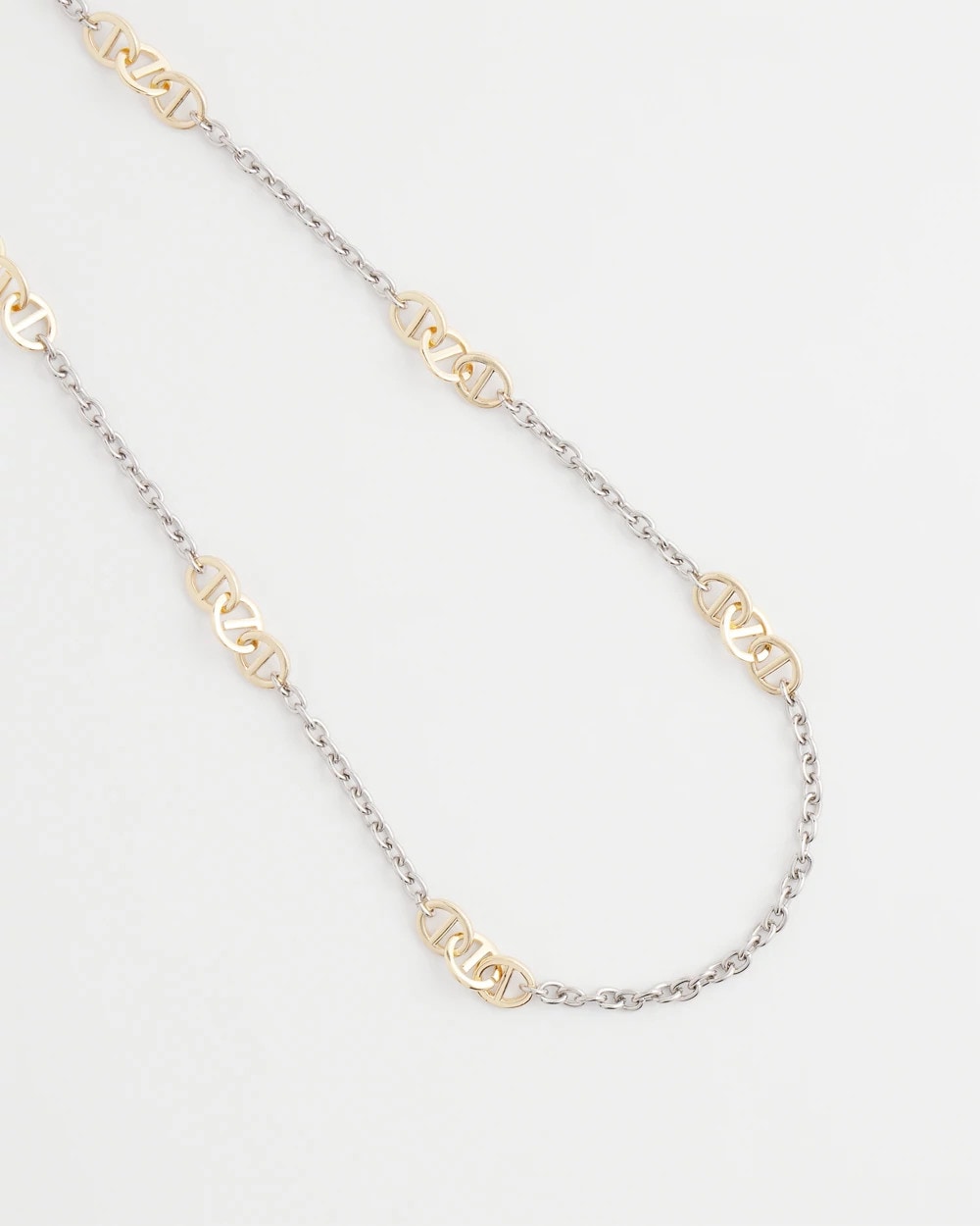 Chico's Essential - Mixed Metal Link Long Necklace Mixed Metals