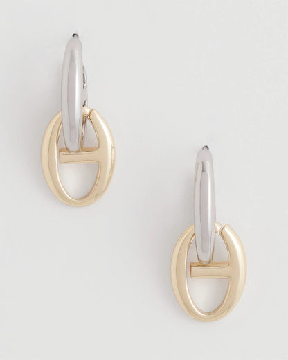 Chico's Trending - Mixed Metal Link Earrings Mixed Metals