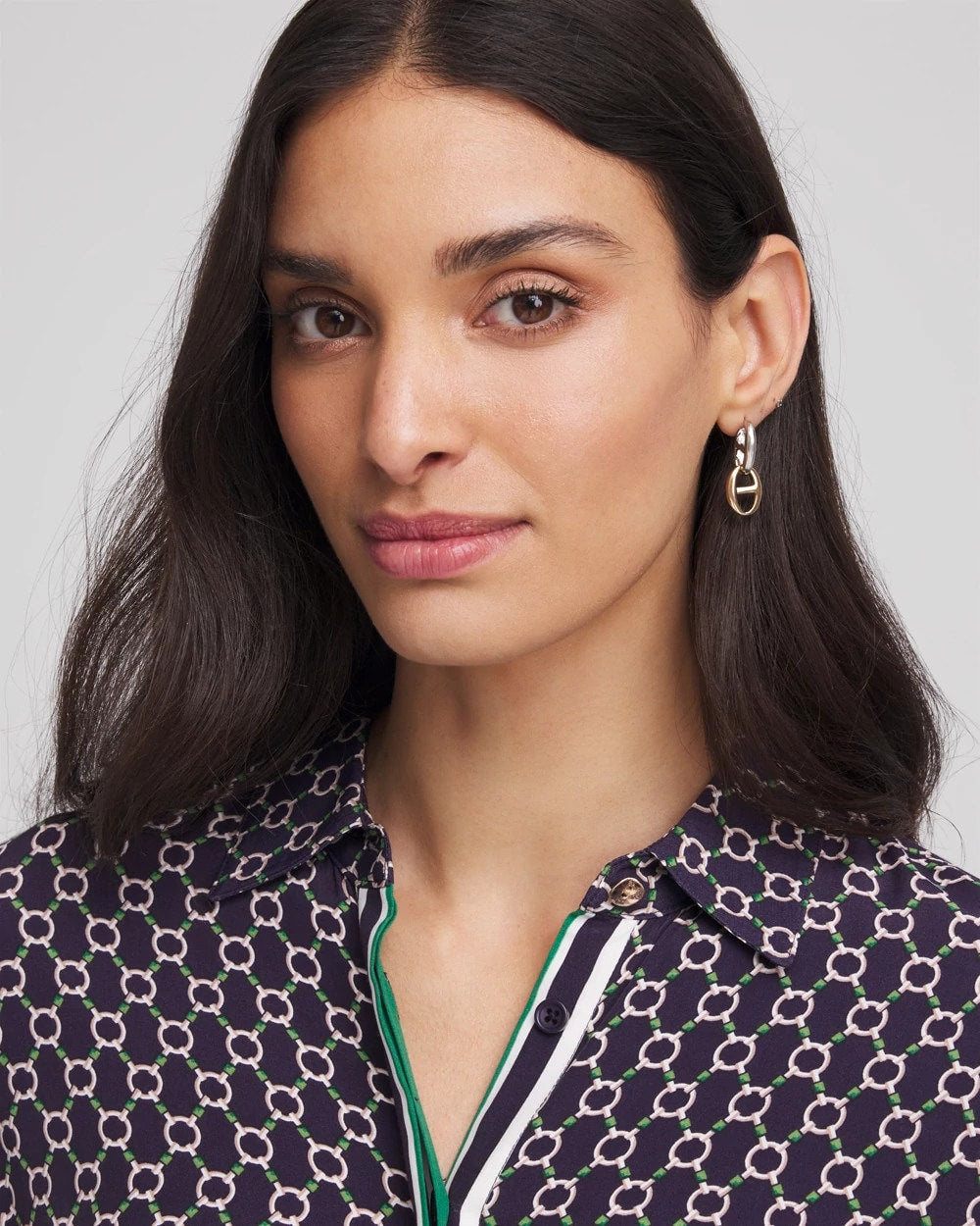 Chico's Trending - Mixed Metal Link Earrings Mixed Metals