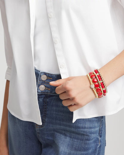 Chico's Sale - Gold Heart Stretch Bracelet Gold