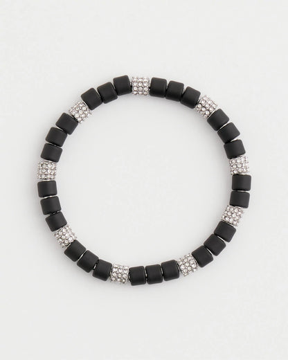 Chico's Sale - Black Barrel Bead Stretch Bracelet Black