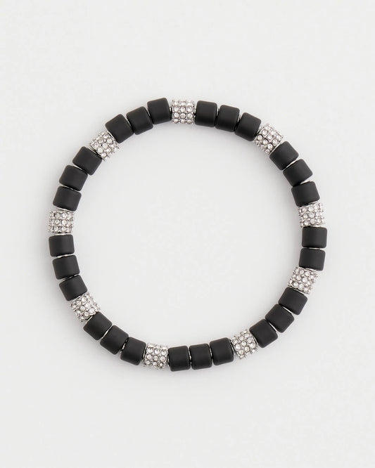 Chico's Sale - Black Barrel Bead Stretch Bracelet Black