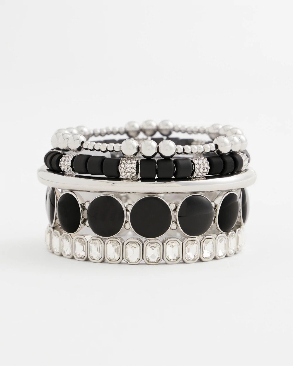 Chico's Sale - Black Barrel Bead Stretch Bracelet Black