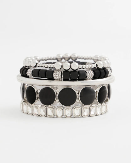 Chico's Sale - Black Barrel Bead Stretch Bracelet Black