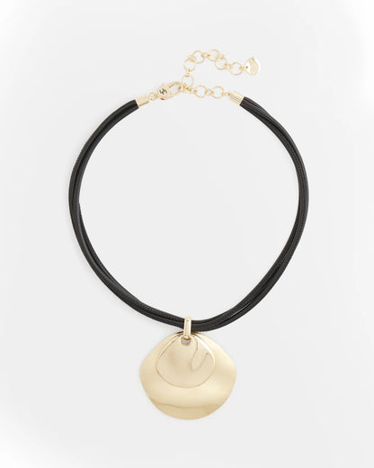 Chico's Essential - Gold Pendant On Cord Gold