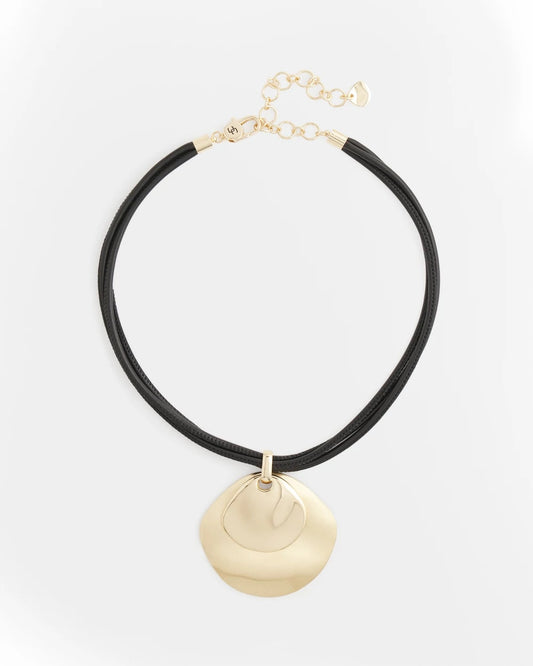 Chico's Essential - Gold Pendant On Cord Gold