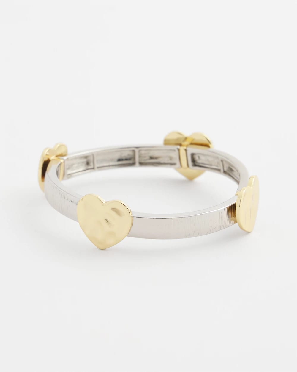 Chico's Latest - Mixed Metal Heart Stretch Bracelet Mixed Metals