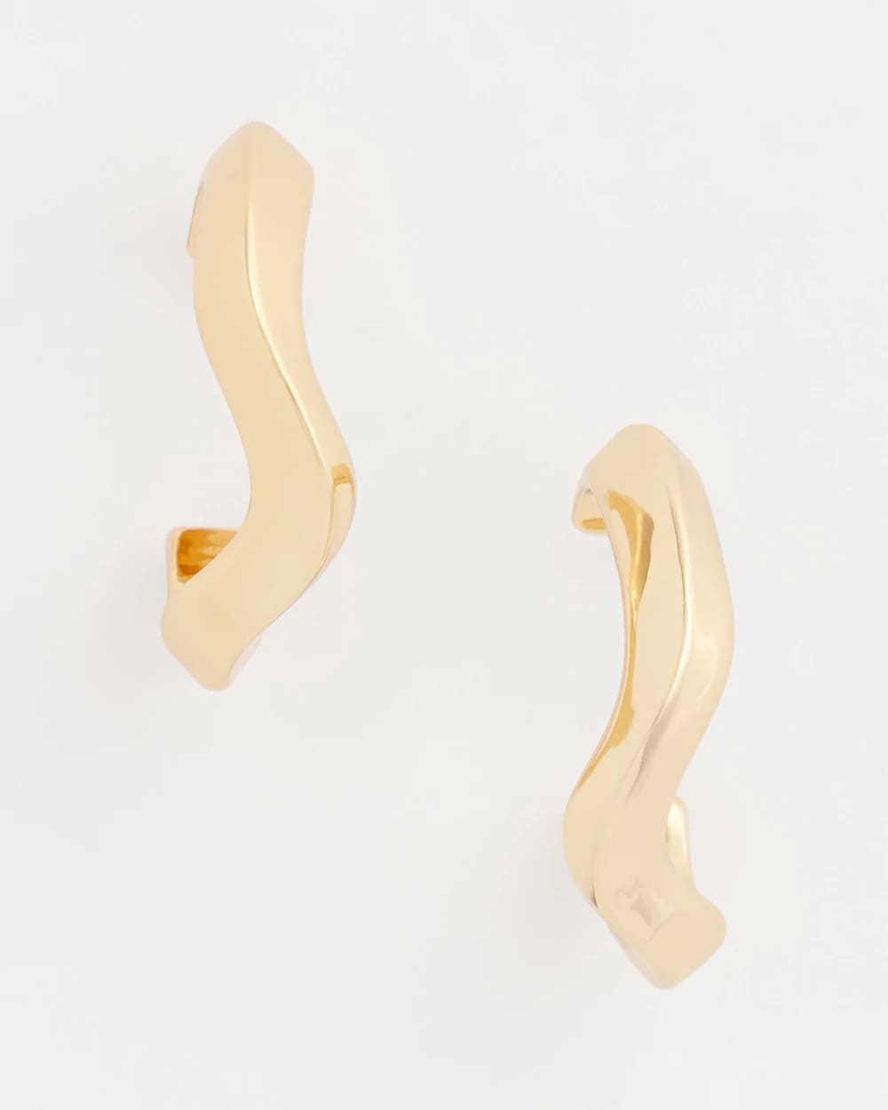 Chico's Everyday - Gold Wavy Hoop Earrings Gold