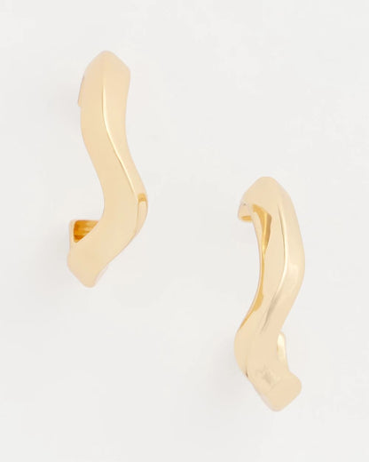 Chico's Everyday - Gold Wavy Hoop Earrings Gold