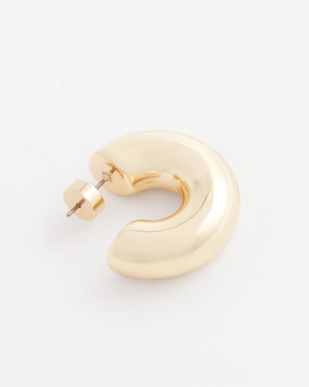 Chico's Signature - Gold Puff Hoop Earrings Gold