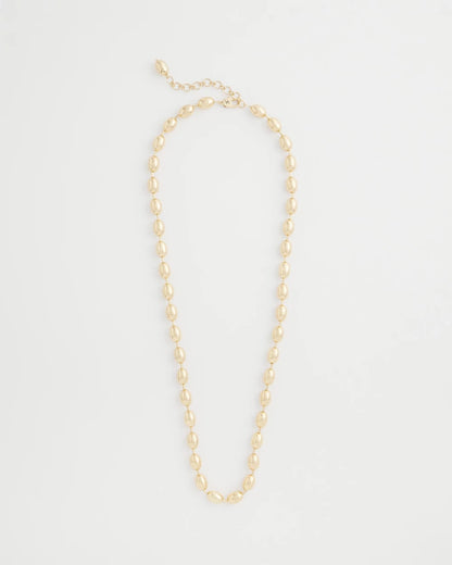 Chico's Value - Gold Bead Long Single Strand Necklace Gold