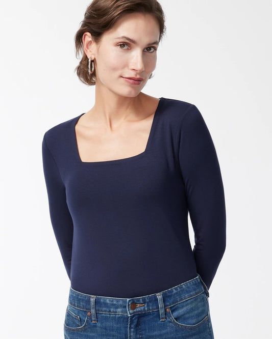 Chico's Deals - Touch of Cool™ Square Neck Tee Classic Navy