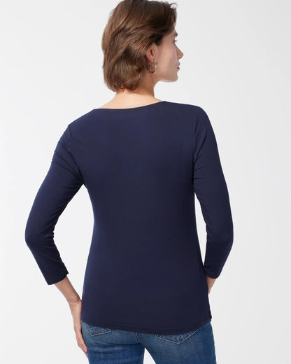 Chico's Deals - Touch of Cool™ Square Neck Tee Classic Navy