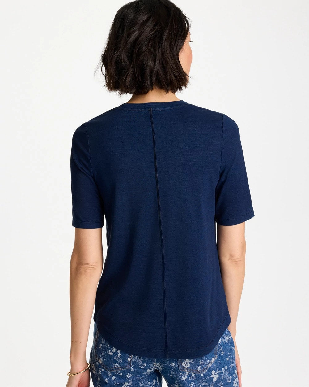 Chico's Discount - Cotton Slub V-Neck Tee Riviera Authentic