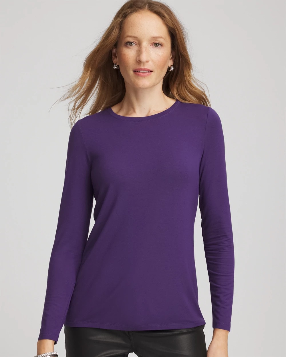 Chico's Latest - Touch of Cool™ Layering Tee Purple Elixir