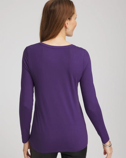 Chico's Latest - Touch of Cool™ Layering Tee Purple Elixir