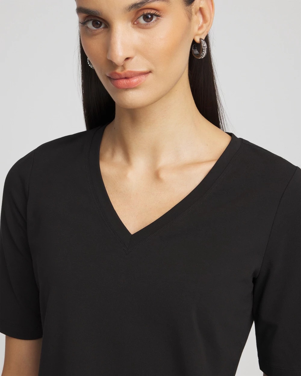 Chico's Essential - Perfect Elbow Sleeve Tee Black