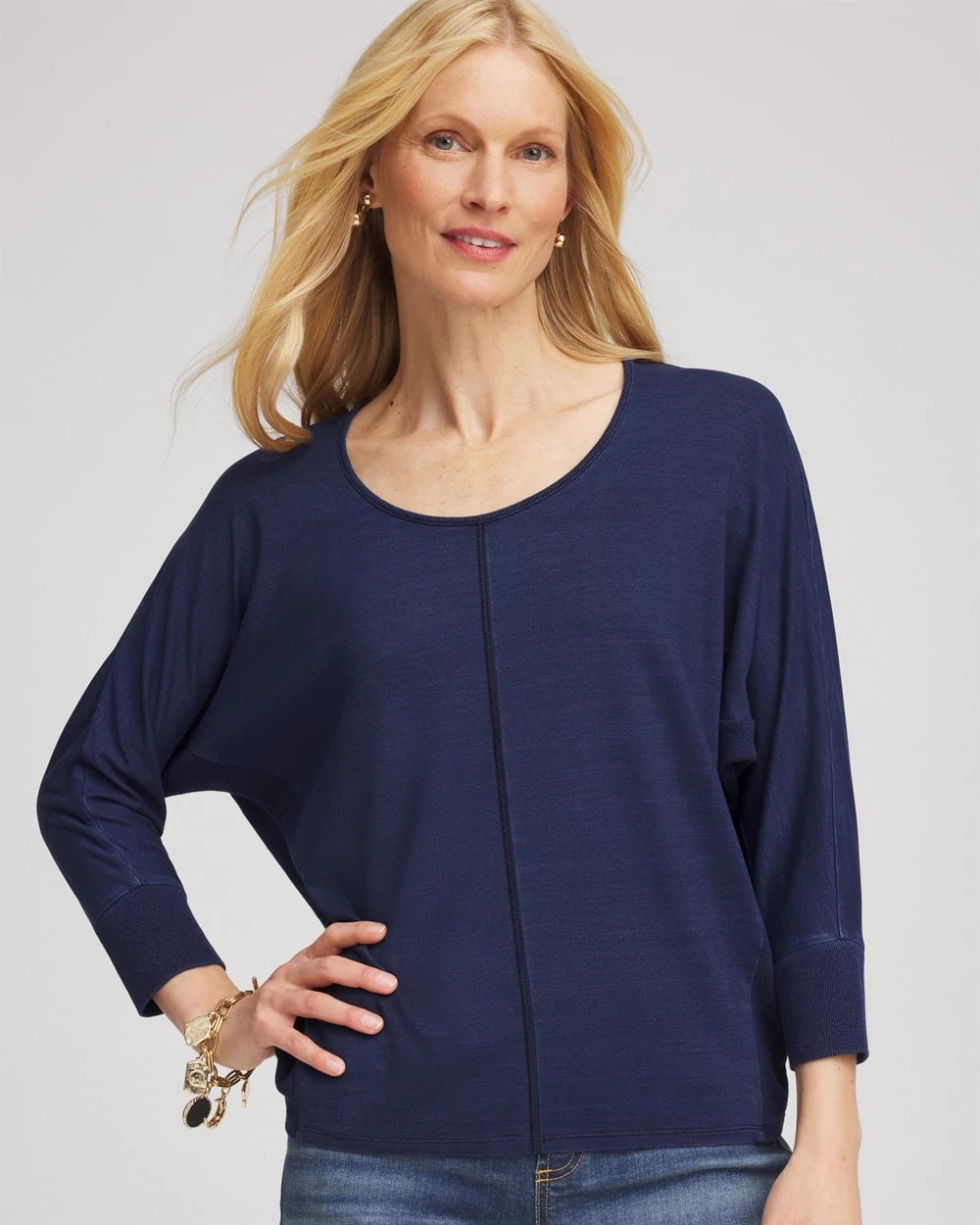 Chico's Popular - Dolman Denim Tee Riviera Authentic