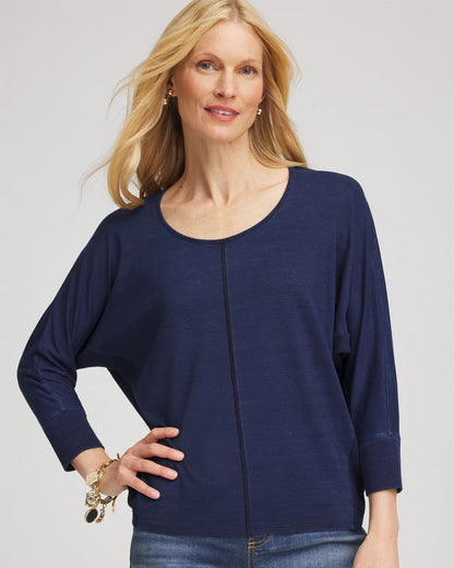 Chico's Popular - Dolman Denim Tee Riviera Authentic