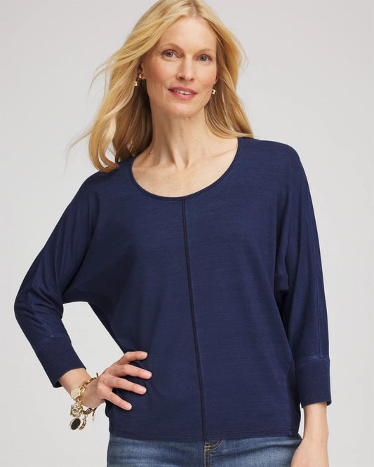 Chico's Popular - Dolman Denim Tee Riviera Authentic