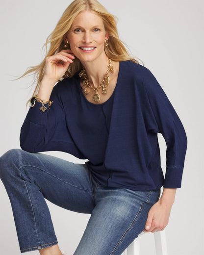 Chico's Popular - Dolman Denim Tee Riviera Authentic