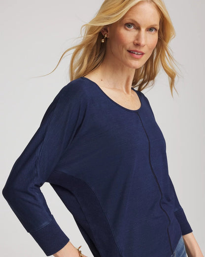 Chico's Popular - Dolman Denim Tee Riviera Authentic