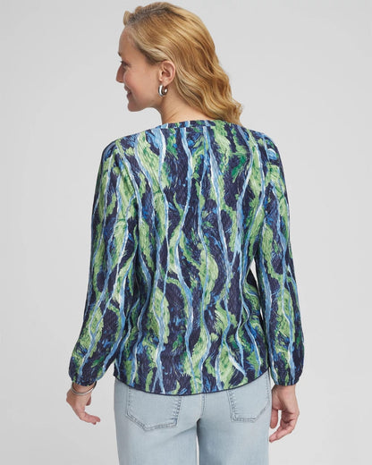 Chico's Deals - Ocean Plume Crinkle Top Passport Blue