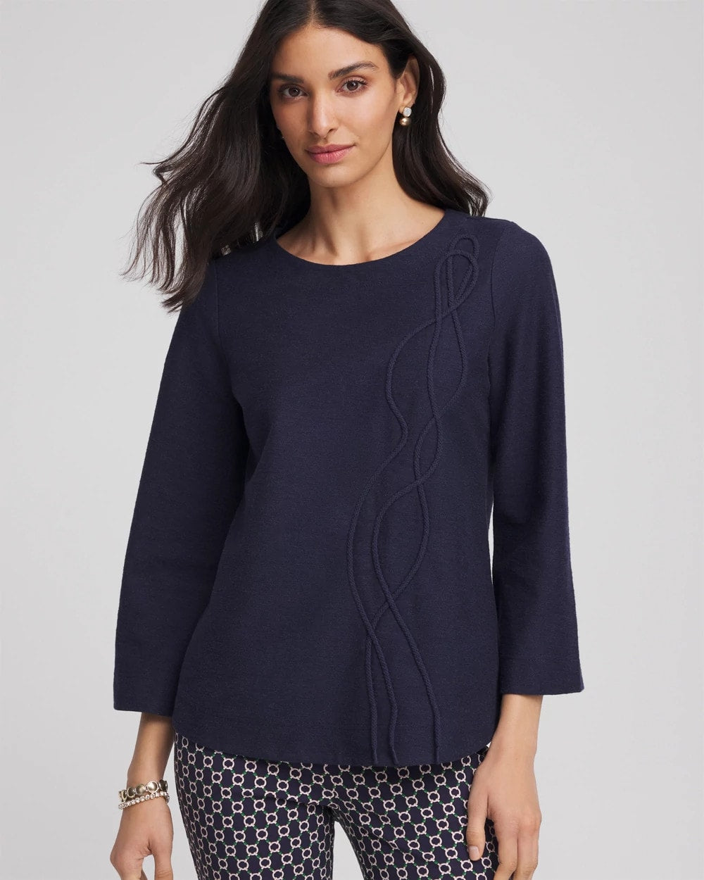 Chico's Trending - Denim Soutache Top Denim