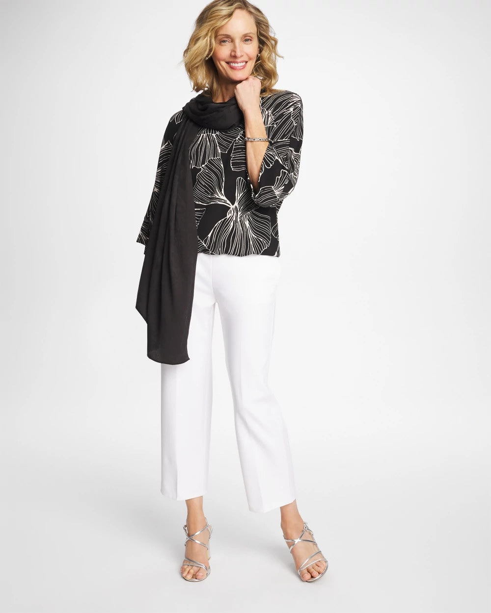 Chico's Featured - Ginkgo Matte Jersey Bubble Hem Top Black