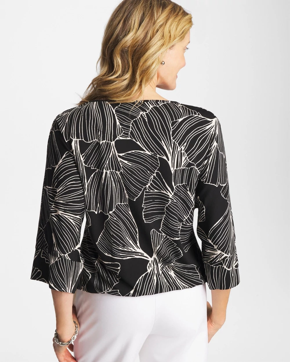 Chico's Featured - Ginkgo Matte Jersey Bubble Hem Top Black