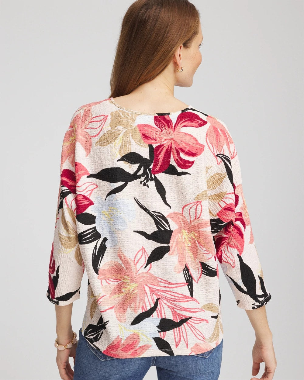 Chico's Smart Buy - Textured Tapered Dolman Top Folkloric Red