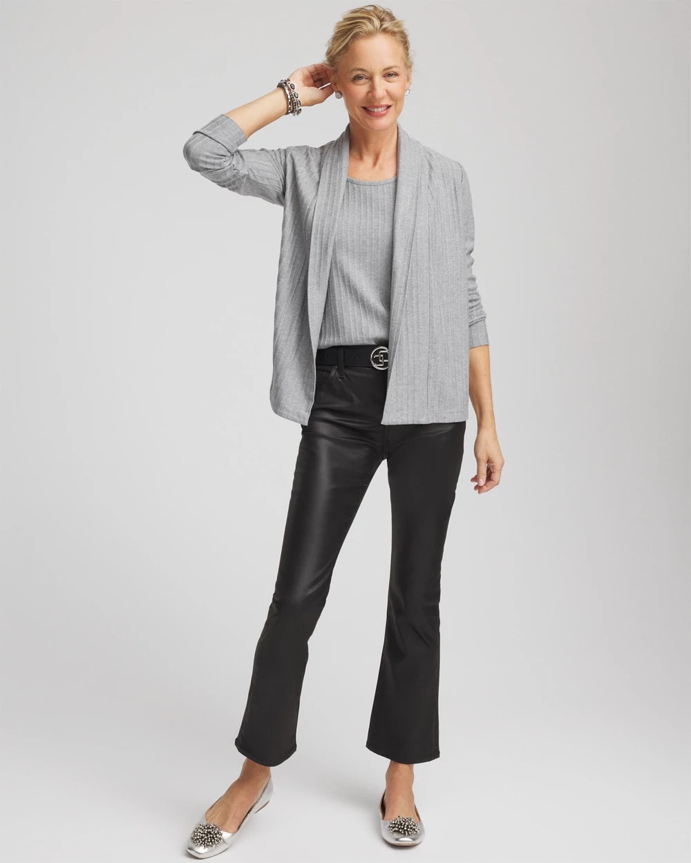 Chico's Discount - Cozy Cardigan Fog Heather Gray