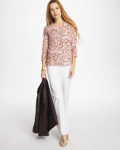 Chico's Premium - Pima 3/4 Sleeve Tee Rose Smoke