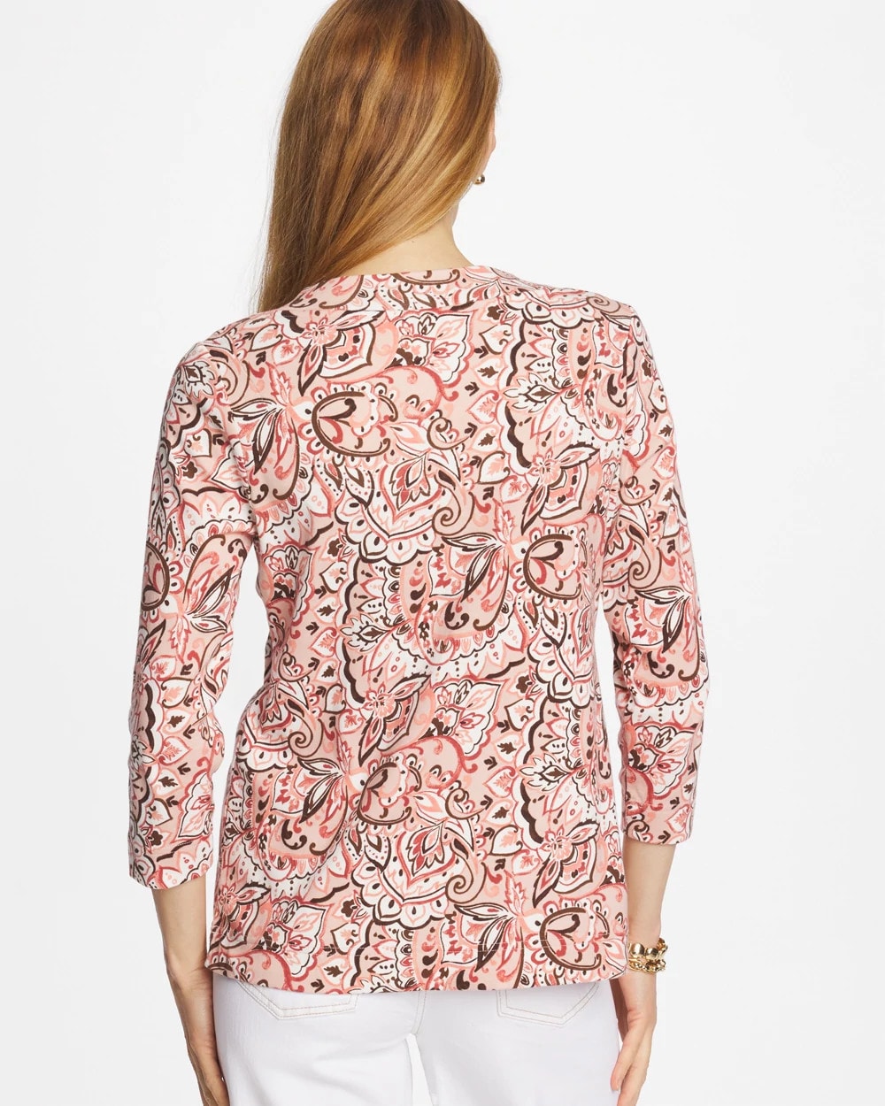 Chico's Premium - Pima 3/4 Sleeve Tee Rose Smoke