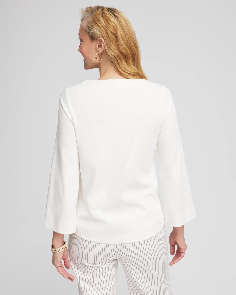 Chico's Customer Favorite - Soutache Stitch Top Ecru