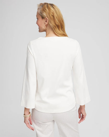 Chico's Customer Favorite - Soutache Stitch Top Ecru