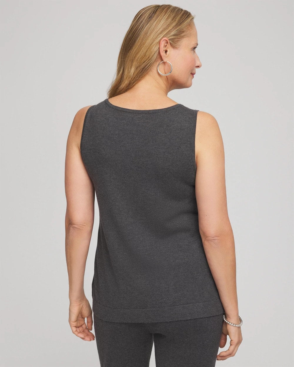 Chico's Premium - Travelers™ Rhinestone Tank Graphite Gray