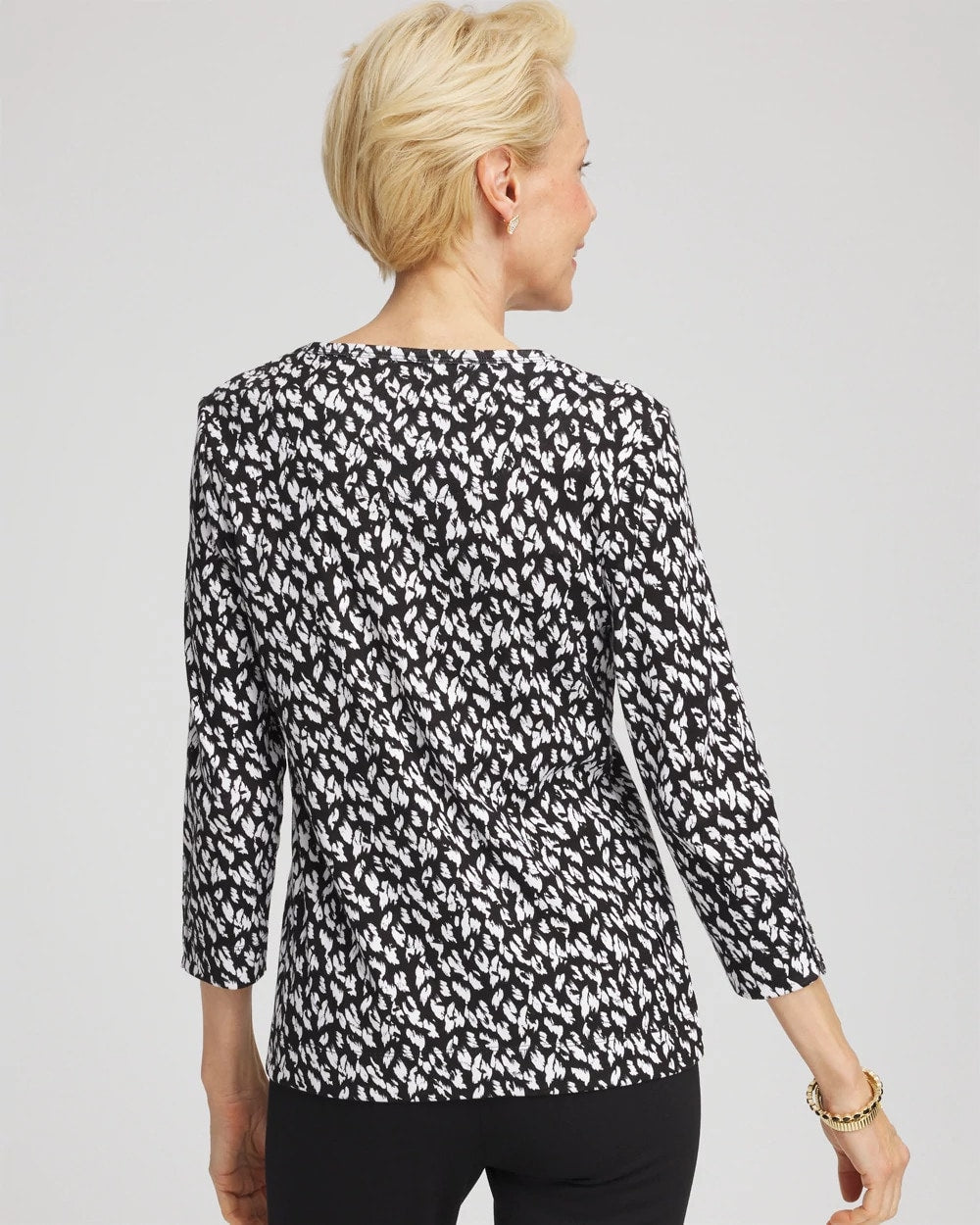 Chico's Best Seller - Pima Crewneck Button Tee Black