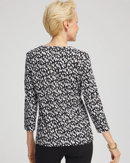Chico's Best Seller - Pima Crewneck Button Tee Black