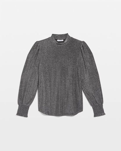 Chico's Great Value - Sparkle Smocked Top Silver Glitter