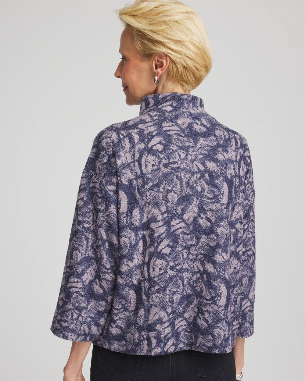 Chico's Signature - Animal Cozy Turtleneck Indigo Sky