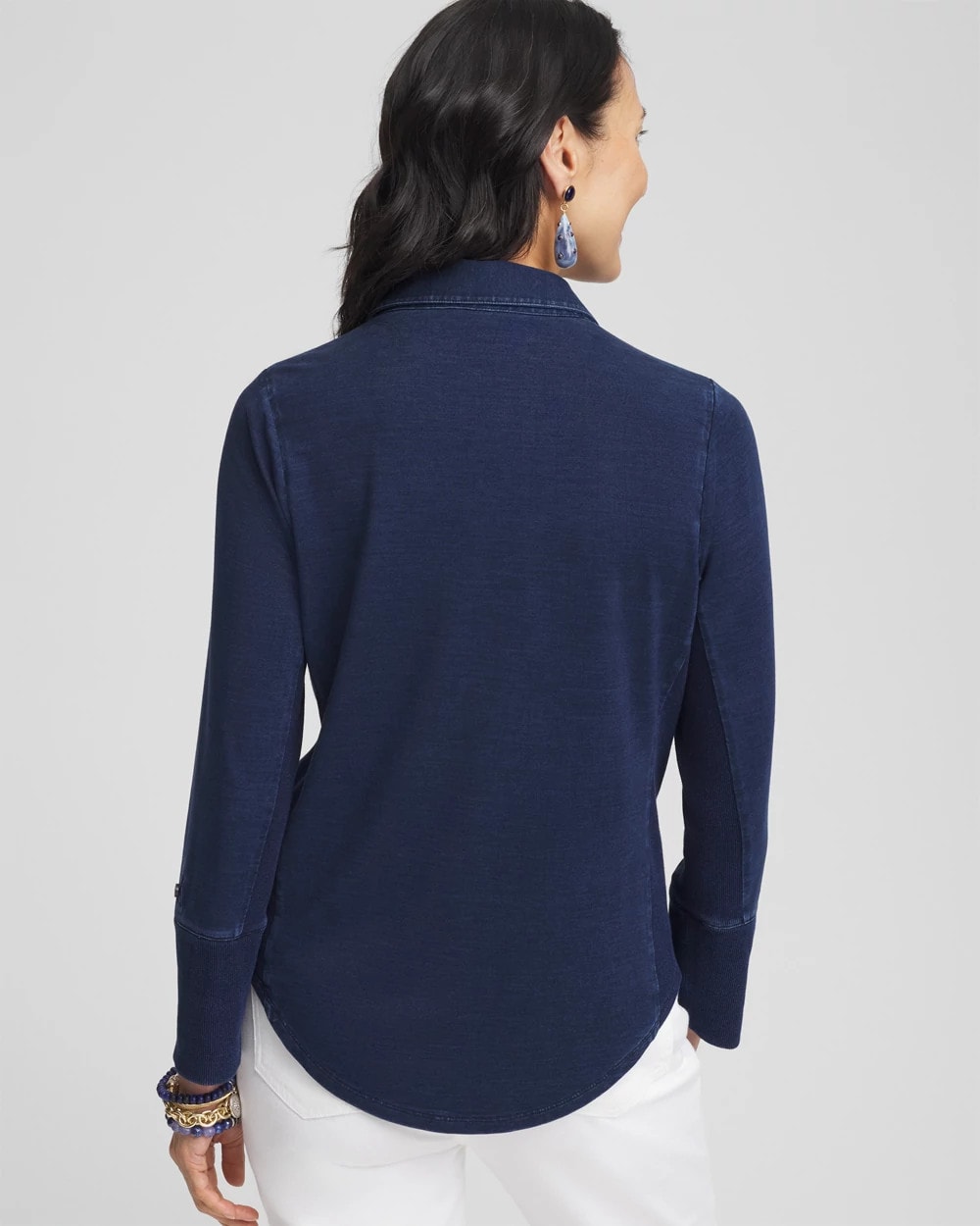 Chico's Best Seller - Collared Henley Top Riviera Authentic