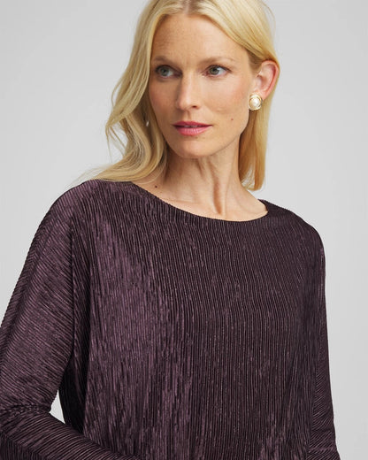Chico's Best Seller - Crinkle Velvet Banded-Bottom Top Night Bloom