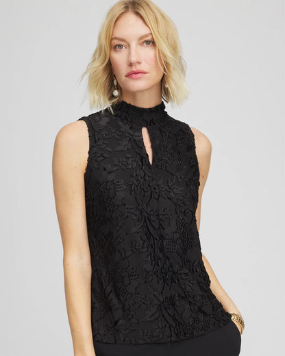 Chico's Best Seller - Burnout Mockneck Tank Black