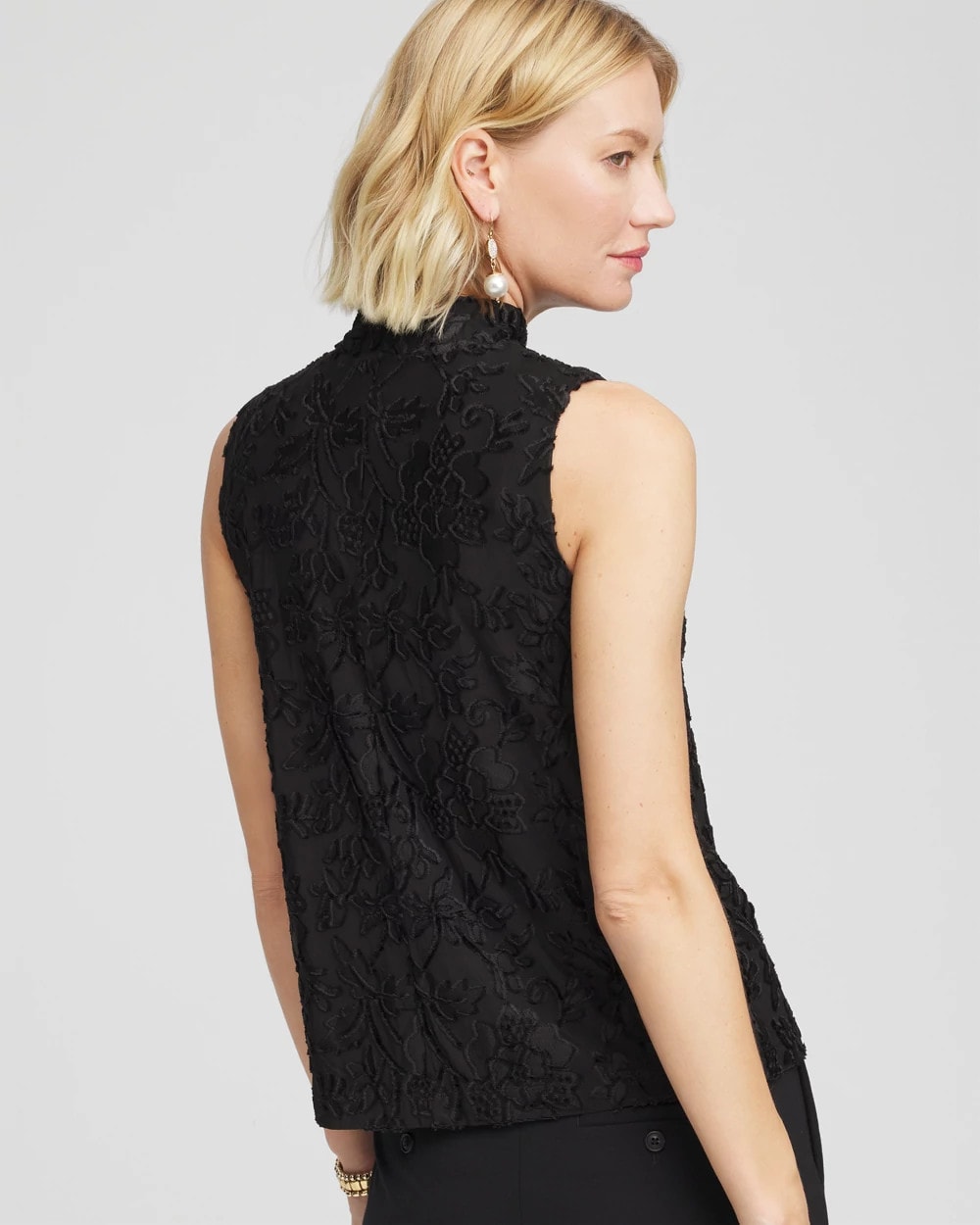 Chico's Best Seller - Burnout Mockneck Tank Black