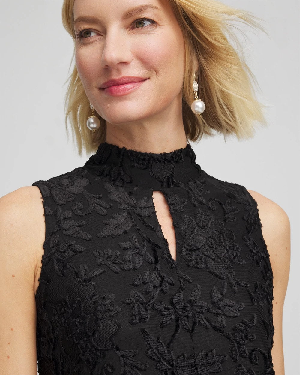 Chico's Best Seller - Burnout Mockneck Tank Black